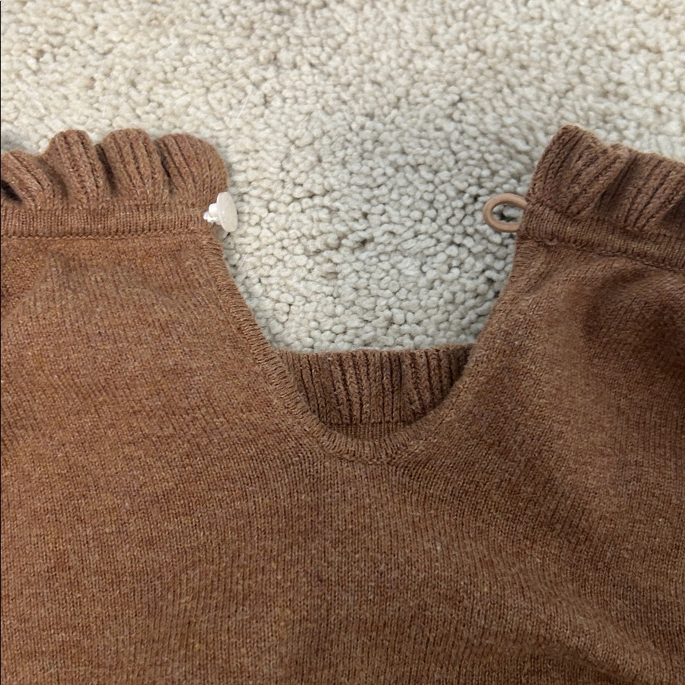 J. Crew Camel Ruffle Sweater - Picture 3 of 3